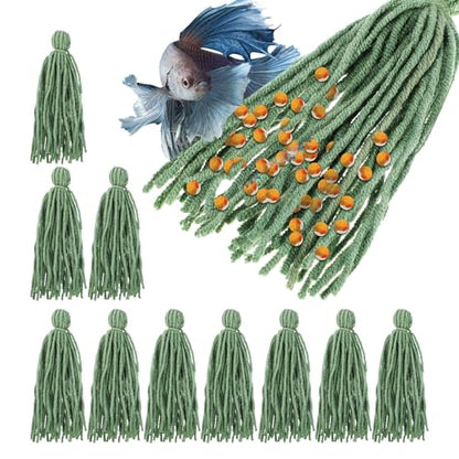 Toddmomy 10pcs Aquarium Fish Breeding Spawning Mops, Shrimp Accessories, Floating Fish Tank Spawning Hideout for Fry Protection and Egg Laying, Aquarium Accessory