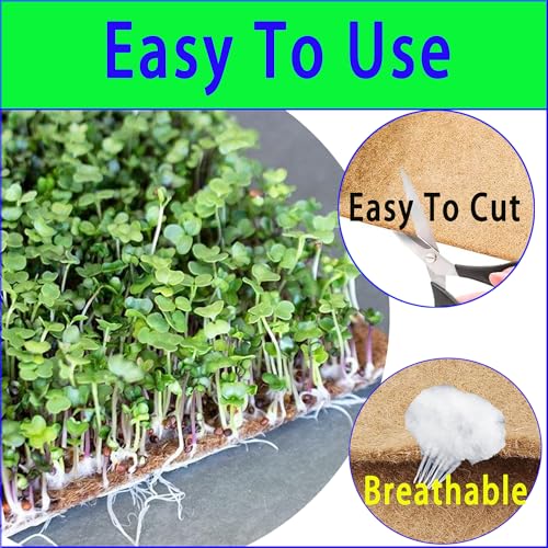 10 Pack Jute Grow Mat for Microgreens, 12" X 12" Hydroponic Grow Pads for Growing Tray Sprouting Trays Jute Fiber Seed Starter Planting for Wheatgrass Sprouts Starter Tray，Micro Greens & Wheatgrass - size: Medium