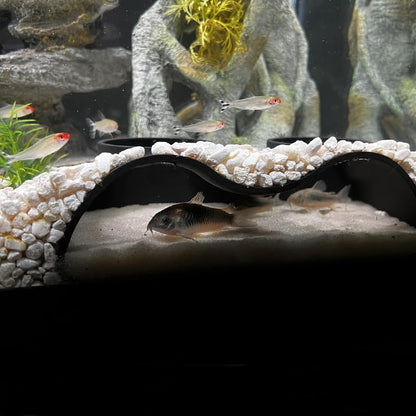 YQN® Underground Tunnels in Aquariums, Caves Hiding Fish Tanks, Ornamental Fish Under Gravel in Fish Tanks, benthic Fish in Streams, Small Fish, Shrimp, and Crabs Hiding in Double-Hole Caves
