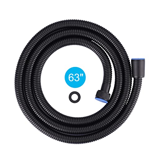 Matte Black Finished Shower Hose, 63 Inches SUS 304 Stainless Steel Extra Long Shower Head Hose Replacement Handheld Shower Head Hose for Pet Bathroom Bathing Cleaning - color: Black, size: 63inch