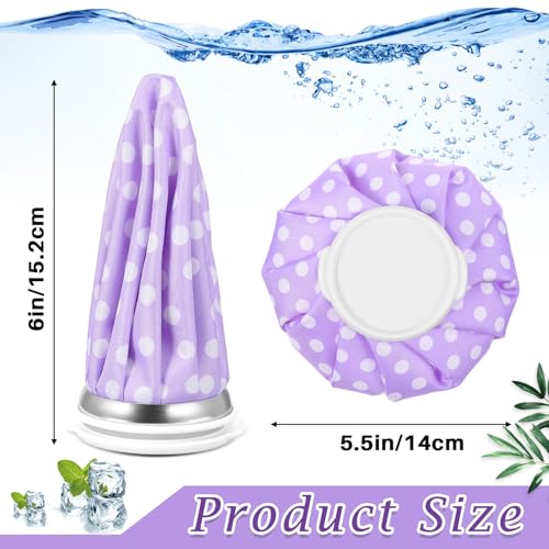 Honoson Reusable Ice Bags Hot Cold Therapy Leakproof,None | Screw Cap Leak-proof Seal, For Injuries Swelling Bruises Fever, Soft Breathable Fabric Stays Flexible, Wide Opening Easy Fill - style: Polka Dots Style