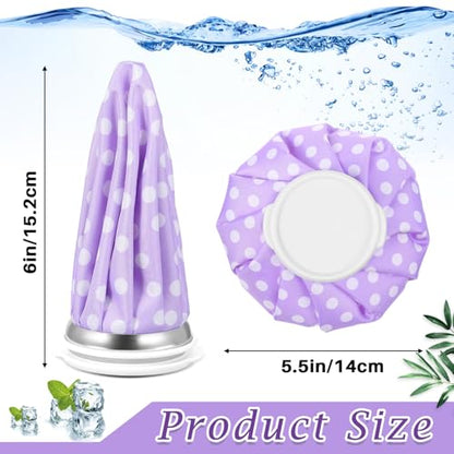 Honoson Reusable Ice Bags Hot Cold Therapy Leakproof,None | Screw Cap Leak-proof Seal, For Injuries Swelling Bruises Fever, Soft Breathable Fabric Stays Flexible, Wide Opening Easy Fill - style: Polka Dots Style