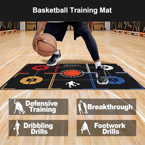 Basketball Training Equipment, Practice Training Mat, Dribble Trainer - color: Black, size: 47"*31"