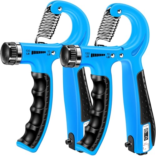 HiKeep Grip Strength Trainer (2 Pack), Finger Wrist Hand Grip Strengthener - color: Blue