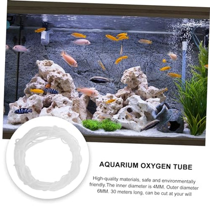Toddmomy 30m Airline Tubing for Aquariums Flexible Oxygen Hose for Hydroponics Silicone Air Pump Accessory for Tanks