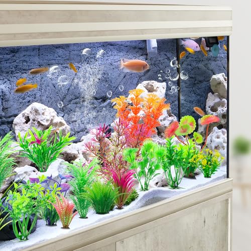 94 Pcs Fish Tank Plants Aquarium Decorations,Used for Household and Office Aquarium Simulation Plastic Hydroponic Plants
