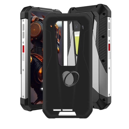 for Unihertz 8849 Tank 3 Pro Case with [360° Rotation Ring Kickstand], Anti-Scratch Soft Silicone Phone Case for Unihertz 8849 Tank 3 Pro, Shockproof Cover - Black