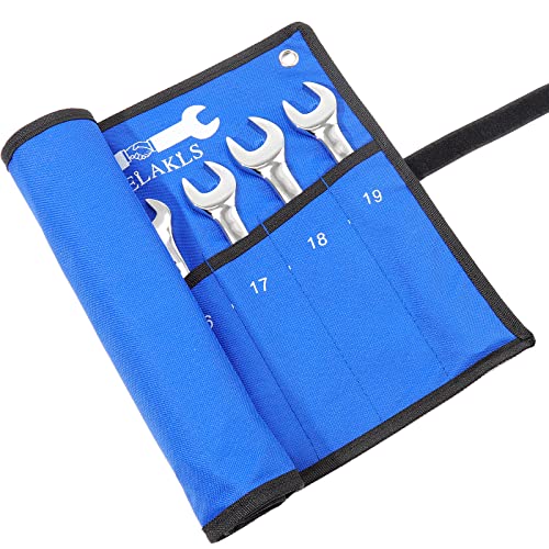 10 Pockets Metric Wrench Tool Roll Up Pouch Utility Heavy Duty Canvas Tool Organizers Bag Blue - style: 10 Pockets Metric