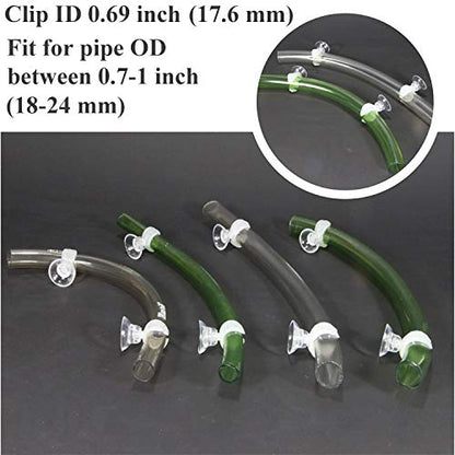 Aquarium Heater Clip Holder Aquarium Tube Clip Suction Cup Clip, 4 Pieces (Clip Inner diam:0.69")