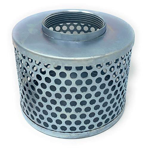 3" Suction Strainer, Round Hole, Zinc Plated Steel (STR-RH300)