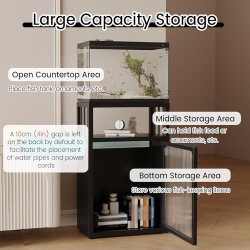 Heavy Duty Steel Fish Tank Stand, 880 lbs Capacity, Adjustable Feet, 27.2" Tall, No Shake, 3-Level Storage Rack, Black Metal Holder for Aquariums (40x30cm) - size: 40x30cm