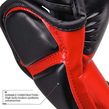 Revgear Pinnacle MMA Gloves | Classic MMA Sparring Glove Design - color: Black/Red, size: Large