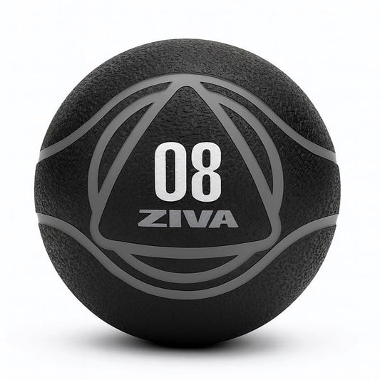ZIVA Medicine Ball – Durable Rubber Weighted Ball with Easy-Grip Textured Shell for Core, Balance and Strength Training – Commercial Quality (Black, 4–20 lb) - style: 8lb Black+Gray