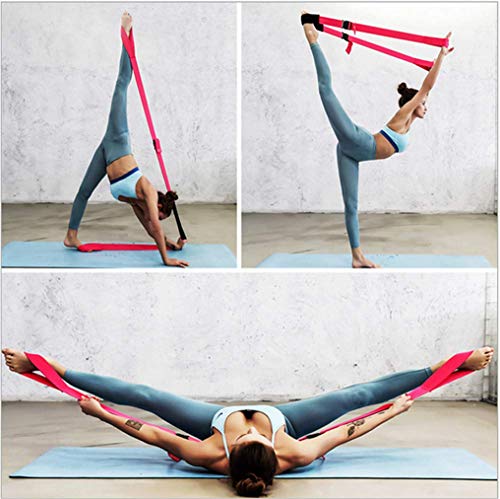Fitness Stretch Strap - Adjustable Leg Stretch Band to Improve Body Flexibility, Premium Stretching Equipment for Exercise, Physical Therapy, Pilates Dance Gymnastics Cheerleading Training - color: rose