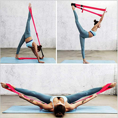 Fitness Stretch Strap - Adjustable Leg Stretch Band to Improve Body Flexibility, Premium Stretching Equipment for Exercise, Physical Therapy, Pilates Dance Gymnastics Cheerleading Training - color: rose
