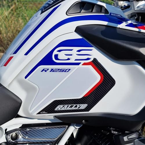 Motorcycle 3D Stickers Compatible with BMW R 1250 GS Adventure 2021-2022. Tank Side Protections from Impact and Scratches. Resin Stickers - Made in Italy (Rallye) - color: Rallye