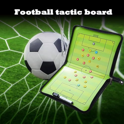 Soccer Coaching Board, Magnetic Soccer Clipboard for Coaches, Portable Strategy Football Coaches Board with Dry Erase, Marker Pen and Zipper Bag