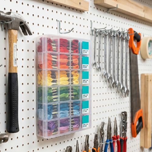 Pivotik 24 Grids Clear Plastic Organizer Box, Small Fixed Dividers Bead Organizer Box, Compartment Container Dividers for DIY Crafts Jewelry Storage Small Parts