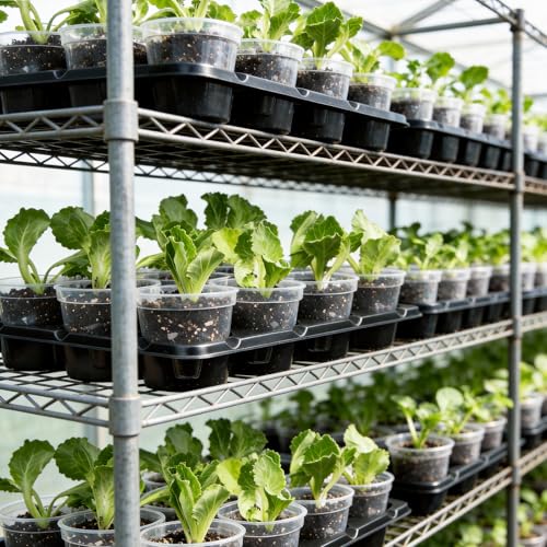 4 Inch Seed Starter Trays 2 Pack, 12-Cell | With Grow Light, Humidity Dome, 24 Pcs 4" Nursery Pots, Plastic Germination Kit - size: 4 Inch, style: 2 Pack Tray+Pots+Dome+Grow Light