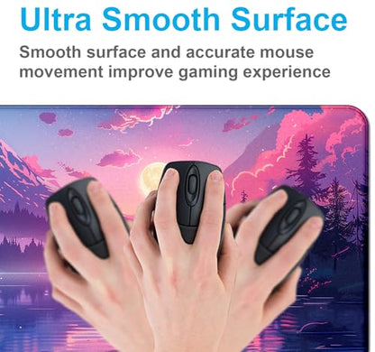 Sunset Mountain Landscape Extended Mouse Pad Game Office Sewing Table Mat | The Surface Of The Mouse Pad Is Designed With Fiber Woven Material, And The Base Is Made Of Natural Anti Slip Rubber. - color: Mountain Scenery