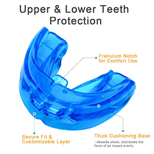 Coolrunner Double Braces Mouth Guard, Youth Mouth Guard Sports - color: Blue