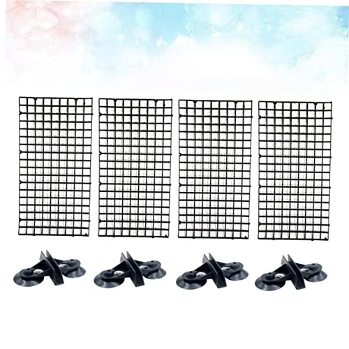 HEMOTON 1Set Spliced Lattice Plate for Aquariums Black Panels Suction Cups Easy to Install Fish Tank Divider for Isolation and Breeding