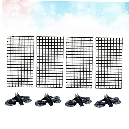 HEMOTON 1Set Spliced Lattice Plate for Aquariums Black Panels Suction Cups Easy to Install Fish Tank Divider for Isolation and Breeding
