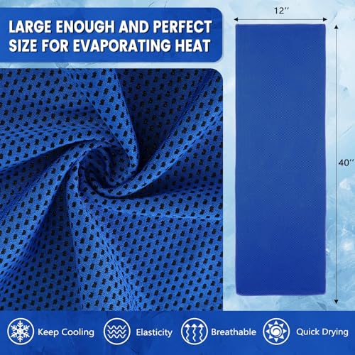 Hosuly 100 Pack Cooling Towels, 40"x12" - color: Dark Blue and White
