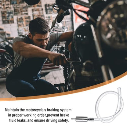 2 Sets Brake Bleeder Hose One Way Check Valve Tube Bleeding Tool Kit Universal Brake Fluid Bleeder with Nozzle Cap & Clamp for Hydraulic System Bleeding Car Clutch Fluid Replacement Hose Motorbike