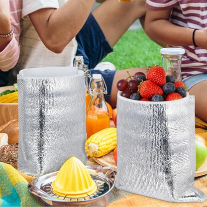 DOITOOL Reusable Insulation Bags 50PCS Insulated Shipping Thermal Box Liners Metalized Box Liners Waterproof Insulated Shipping Container for Camping Picnic (20x20CM)
