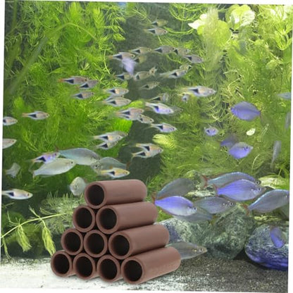 2Pcs Pottery Shrimp Breeding Shelter Durable Aquarium Hiding Place Optimal Shrimp Habitat Decor Easy Install Spawning Tube for Fish Tank