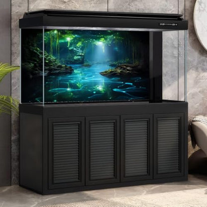 Fantasy Underwater Cave Aquarium Background Light Beam Crystal Clear Water Fish Tank Background Tropical Green Plants Undersea Cave Terrarium Backgrounds Misty Jungle Reptile Tank Backgrounds 36x20in