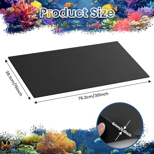 Aquarium Leveling Mat, 15 x 30 Inch Under Tank Pad, 6mm Thick Non-Slip Shockproof Fish Tank Cushion, Waterproof, Easy to Cut, Black - color: Black, size: 15 x 30in