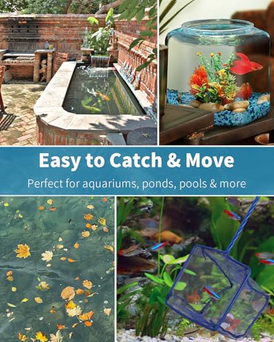 Pawfly 5''/6'' Fish Net for Fish Tank, Aquarium Net with Braided Metal Handle and Nylon Mesh, Small Fish Net Minnow Net for Pond Freshwater and Saltwater - size: 5 Inch-2pcs