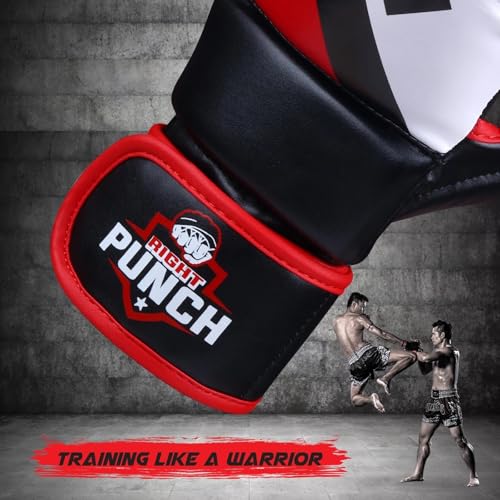 Hybrid MMA Sparring Gloves for Grappling, Kickboxing, and Open Palm Martial Arts - color: Red, size: 3X-Large