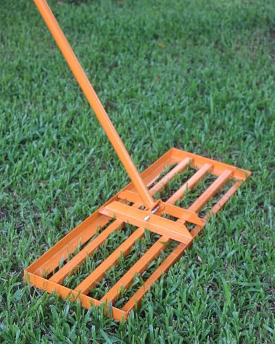 Lawn Leveling Rake 30x10 inch, Yard Leveling Rake with 72" Adjustable Handle for Soil Sand Grass, Heavy-Duty Lawn Leveler for Lawn Yard Garden Farm - style: 30x10 Inch-6 FT