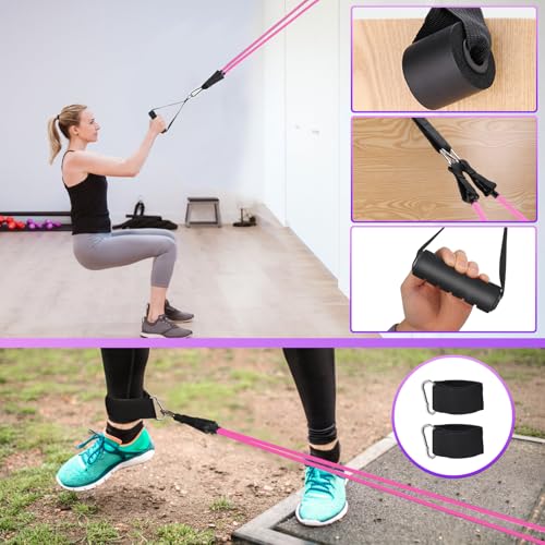 WIKDAY Resistance Bands with Handles for Exercise,beginners - color: 150LBS PASTEL