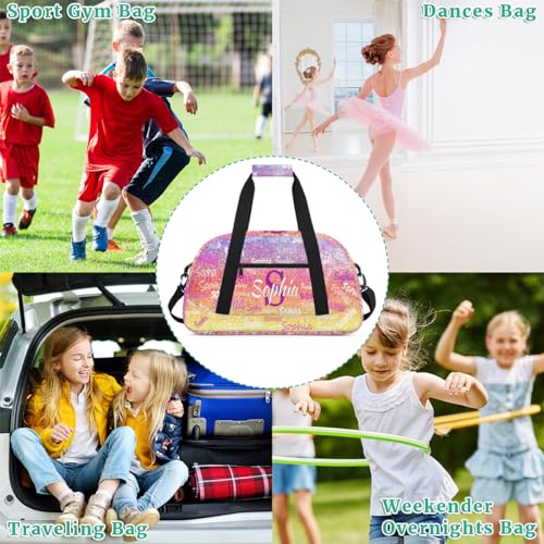Personalized Girls Dance Sport Duffel Bag, Bling Glitters Colorful - color: Color 16