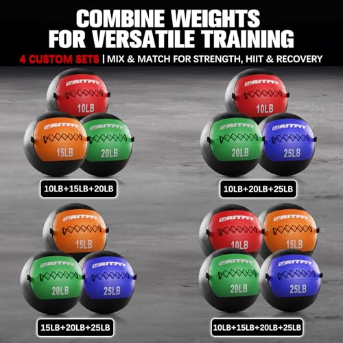 RitFit Soft Medicine Ball for Strength and Conditioning Workouts - size: 10+20+25lbs