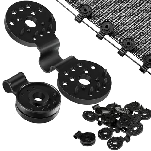 Maitys 40 Pcs Shade Cloth Clips Black Round Plastic Sunscreen Net Clips Heavy Duty Tarp Clip Windproof Awning Clamps for Sunshade Net Gardening Shade Cloth Anti Bird Netting