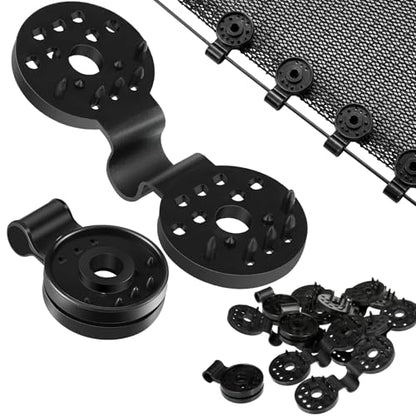Maitys 40 Pcs Shade Cloth Clips Black Round Plastic Sunscreen Net Clips Heavy Duty Tarp Clip Windproof Awning Clamps for Sunshade Net Gardening Shade Cloth Anti Bird Netting