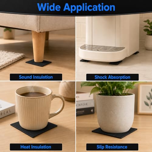 10 Pcs Adhesive Foam Padding, Thin Foam Padding 1/8" Thick, 4"x4" Closed Cell Sheet, Self Stick Anti Vibration Pads for Furniture, Cars, Speakers & DIY Projects