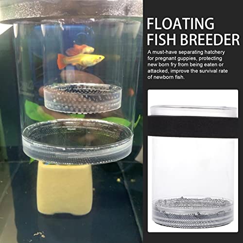 balacoo Fish Breeding Box Fish Tank Hatchery Incubator Holder Aquarium Box Round Floating Parenting Box for Shrimp Guppy Fry Clownfish A