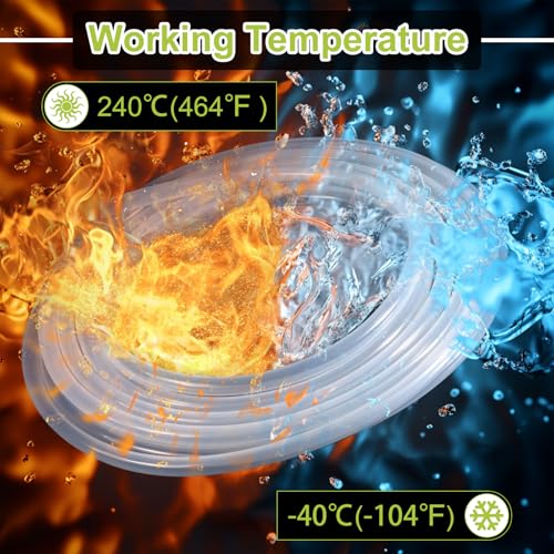 METALLIXITY Silicon Tubing(5/16" ID x 7/16" OD x 3.3Ft), Pure Silicone Hoses High Temp - for Printer, Hot Water Dispenser, Engine, Brewing, Fish Tank Air Pump, Pump Transfer, Clear - size: 3.3 Feet, style: 5/16" IDx7/16" OD