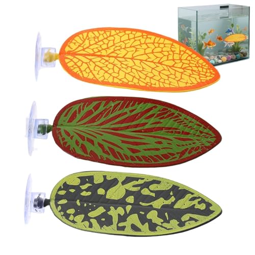 Fish Hammock,Artificial Leaf Shaped Bed Cave with Suction Cup | Betta Hammock for Aquarium | for Fish Tank Shrimp Freshwater Home Office Vacation