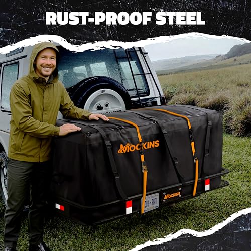 Mockins 60"x24"x6" XL Heavy Duty Trailer Hitch Cargo Carrier w/ 500 Lbs Cap - size: Large: 60"x24"x6"