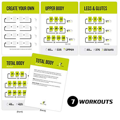 Battle Rope Exercise Cards for Home Workouts, Set of 62 - with Guided Strength Training Workout Cards Deck for Home or Gym, Illustrated Fitness Cards with 50 Exercises, Durable & Waterproof - style: Rope