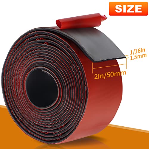 Neoprene Rubber Strips, Self Adhesive Solid Rubber Sheets Rolls for Pads, Crafts, DIY Gaskets, Seals (2" Wide, 1/16" Thick, 10' Long) - size: 2" Wide, 1/16" Thick, 10' Long