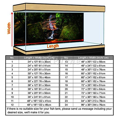 Mountain Water Aquarium Background Poster PVC Fish Tank Decorations Landscape (48" x 24"/ 122 x 61cm) - size: 48" x 24"/ 122 x 61cm