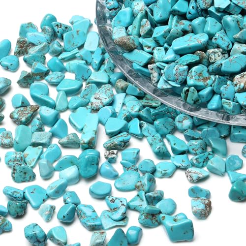 LAIDANLA Turquoise Crushed Stone Crystal Chips Bulk Natural Healing Reiki Crystals Mini Quartz Vase Filler Aquarium Gravel 100g - color: Turquoise, size: 0.22 Pound-（0.2"-0.28"）